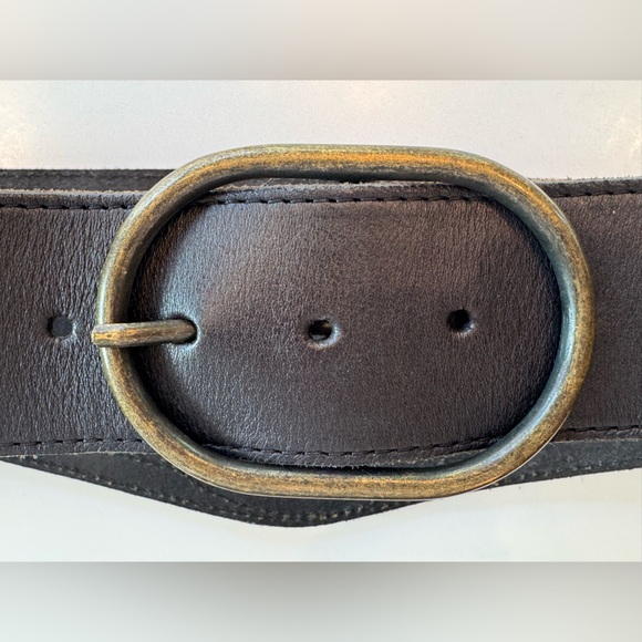 Genuine Leather wide color blocked belt with back buckle. Adjustable - Picture 3 of 6